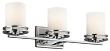 Kichler 5078CH - Hendrik 24" 3 Light Vanity Light with Satin Etched Cased Opal Glass Chrome