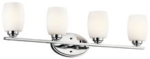Kichler 5099CH - Eileen 33.75" 4 Light Vanity Light with Satin Etched Cased Opal Glass in Chrome