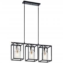 Kichler 52033PN - Kitner 3 Light Linear Chandelier Black