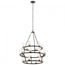 Kichler 52110OZ - Mathias 41.5" 21 Light 3 Tier Chandelier with Clear Ribbed Glass in Olde Bronze
