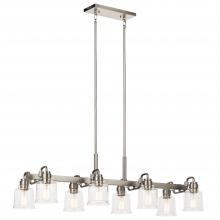 Kichler 52400NI - Aivian 42" 8 Light Linear Chandelier with Clear Glass Brushed Nickel