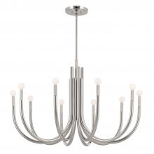 Kichler 52551PN - Odensa 40.25 Inch 10 Light Chandelier in Polished Nickel