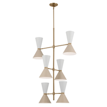 Kichler 52568CPZGRG - Phix 50 Inch 12 Light Foyer Chandelier in Champagne Bronze with Greige and White