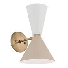 Kichler 52570CPZGRG - Phix 13.5 Inch 2 Light Wall Sconce in Champagne Bronze with Greige and White
