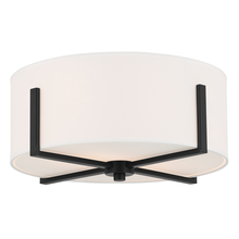 Kichler 52593BK - Malen 15.5 Inch 2 Light Flush Mount with White Fabric Shade in Black