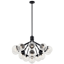 Kichler 52702BK - Silvarious 38 Inch 16 Light Convertible Chandelier with Clear Crackled Glass in Black