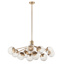 Kichler 52703CPZ - Silvarious 48" 12 LT Linear Convertible Chandelier with Clear Crackled Glass in Champagne Bronze