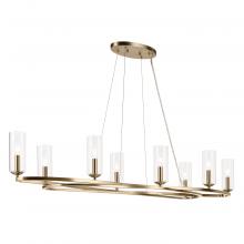 Kichler 52772CPZ - Harpin 52.5 Inch 8 Light Linear Chandelier with Clear Glass in Champagne Bronze