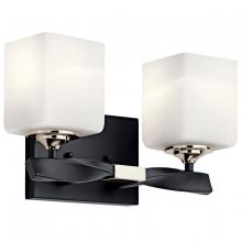 Kichler 55001BK - Marette 13.5 " 2 Light Vanity Light with Satin Etched Cased Opal Glass in Black