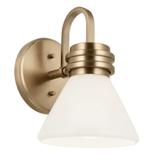 Kichler 55153CPZ - Farum 9.5 Inch 1 Light Wall Sconce with Opal Glass in Champagne Bronze