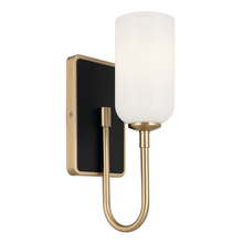 Kichler 55161CPZ - Solia 13.5 Inch 1 Light Wall Sconce with Opal Glass in Champagne Bronze with Black