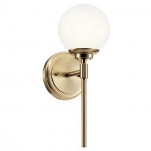 Kichler 55170CPZ - Benno 13.75 Inch 1 Light Wall Sconce with Opal Glass in Champagne Bronze