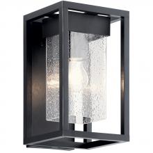 Kichler 59060BSL - Mercer 12 inch 1 Light Outdoor Wall Light with Clear Seeded Glass in Black Finish