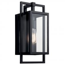 Kichler 59086BK - Goson 16" 1 Light Wall Light with Clear Glass Black