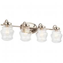 Kichler 55040PN - Janiel 33.25" 4 Light Vanity Light with Clear Glass in Polished Nickel