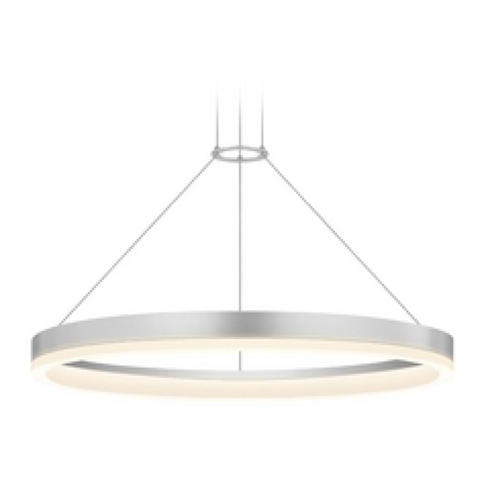 4' Linear LED Pendant with Etched Cylinder Uplight Trim