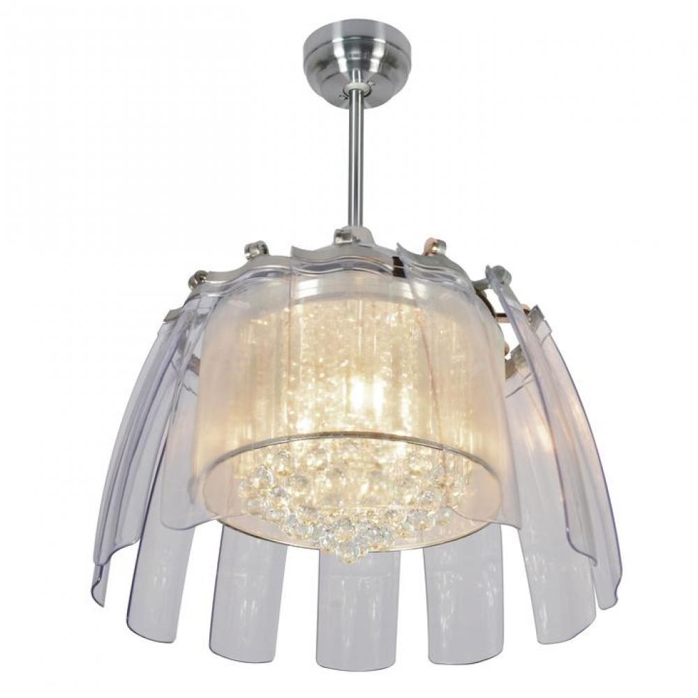 Bluebell 50-inch 11-Blade Smart Crystal Chandelier Ceiling Fan with LED Light & Remote