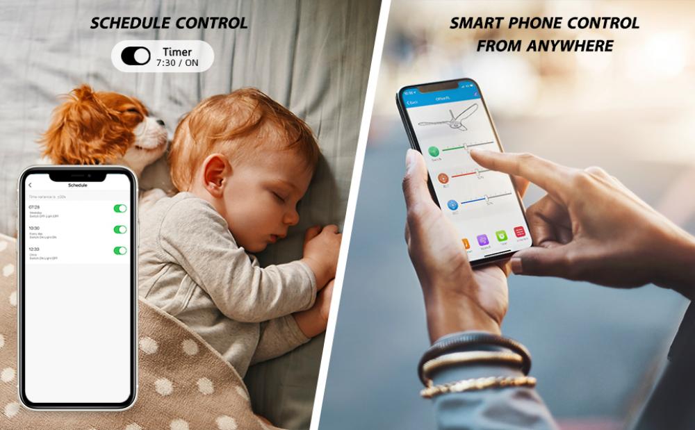 Explorer 52-inch Indoor/Outdoor Smart Ceiling Fan, Dimmable LED Light Kit & Remote Co