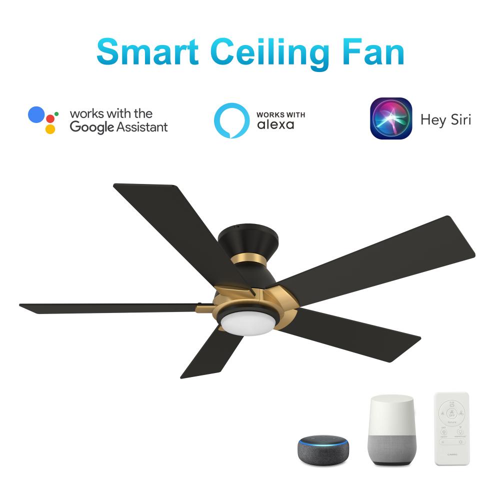 Ascender 52-inch Smart Ceiling Fan with Remote, Light Kit Included, Works with Google Assistant, Ama