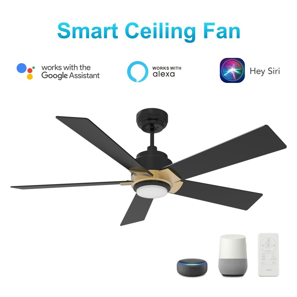 Ascender 52-inch Smart Ceiling Fan with Remote, Light Kit Included, Works with Google Assistant, Ama
