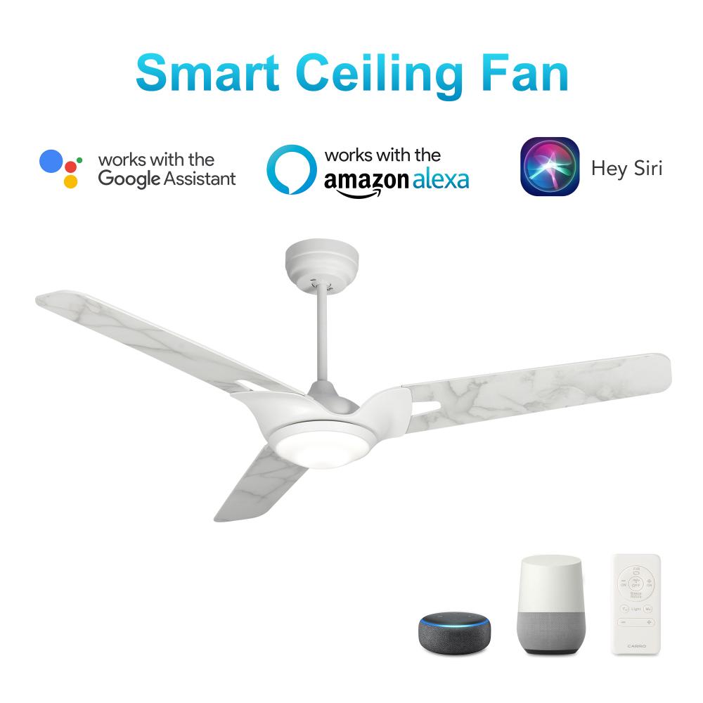 Hoffen 56-inch Indoor/Outdoor Smart Ceiling Fan, Dimmable LED Light Kit & Remote Control, Works with