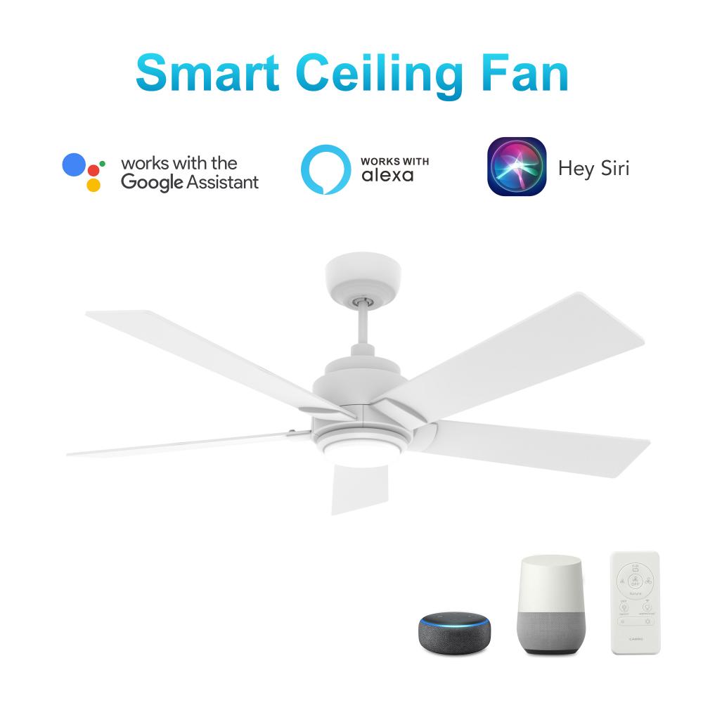 Ascender 60-inch Smart Ceiling Fan with Remote, Light Kit Included, Works with Google Assistant, Ama