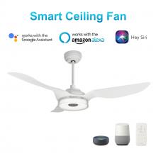 Carro USA VS523F-L12-W1-1 - Fletcher 52-inch Indoor/Outdoor Smart Ceiling Fan, Dimmable LED Light Kit & Remote Control, Works wi
