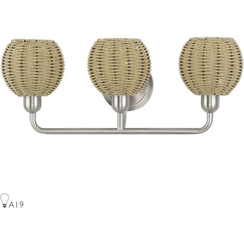 3 Light Brushed Nickel Vanity Sconce