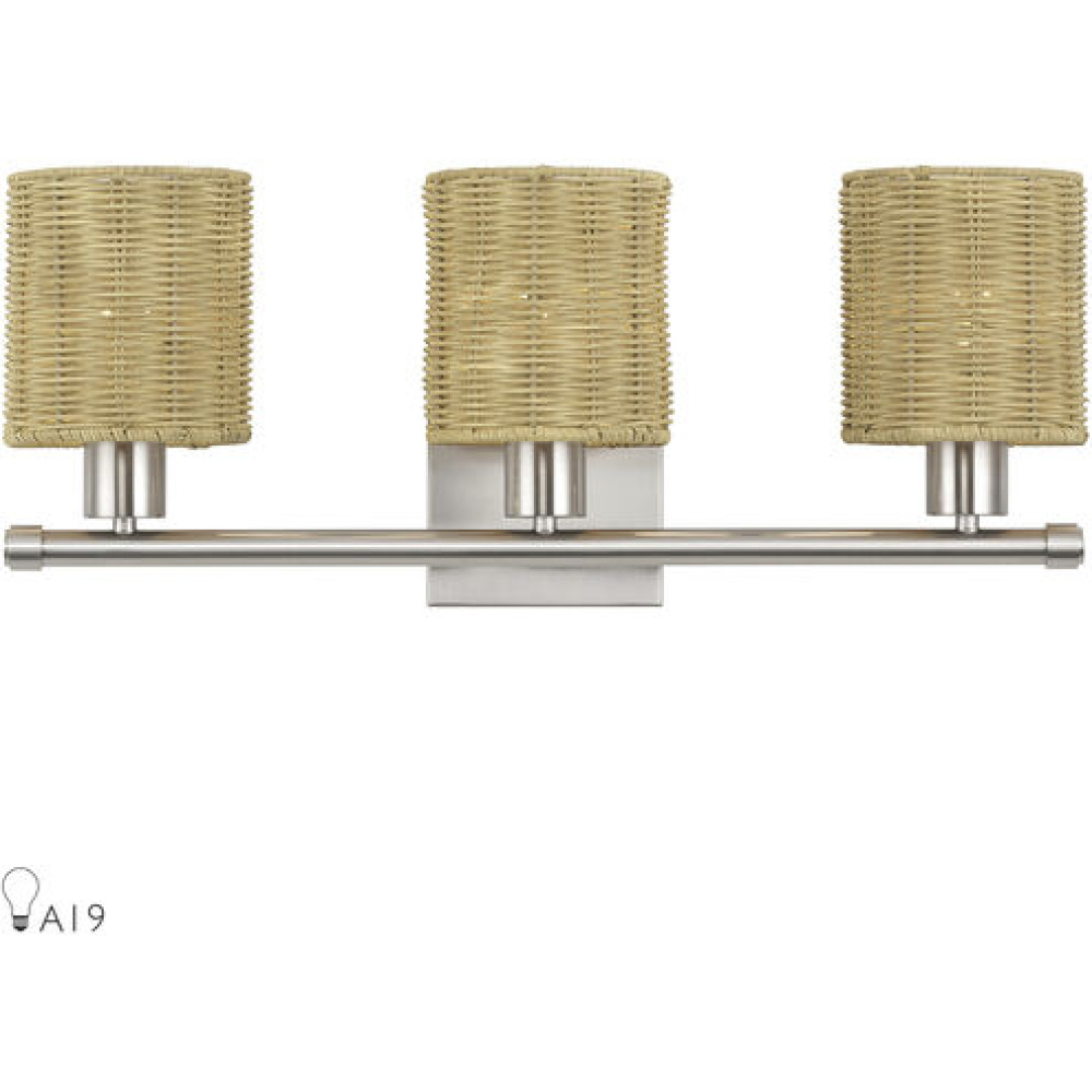 3 Light Brushed Nickel Vanity Sconce