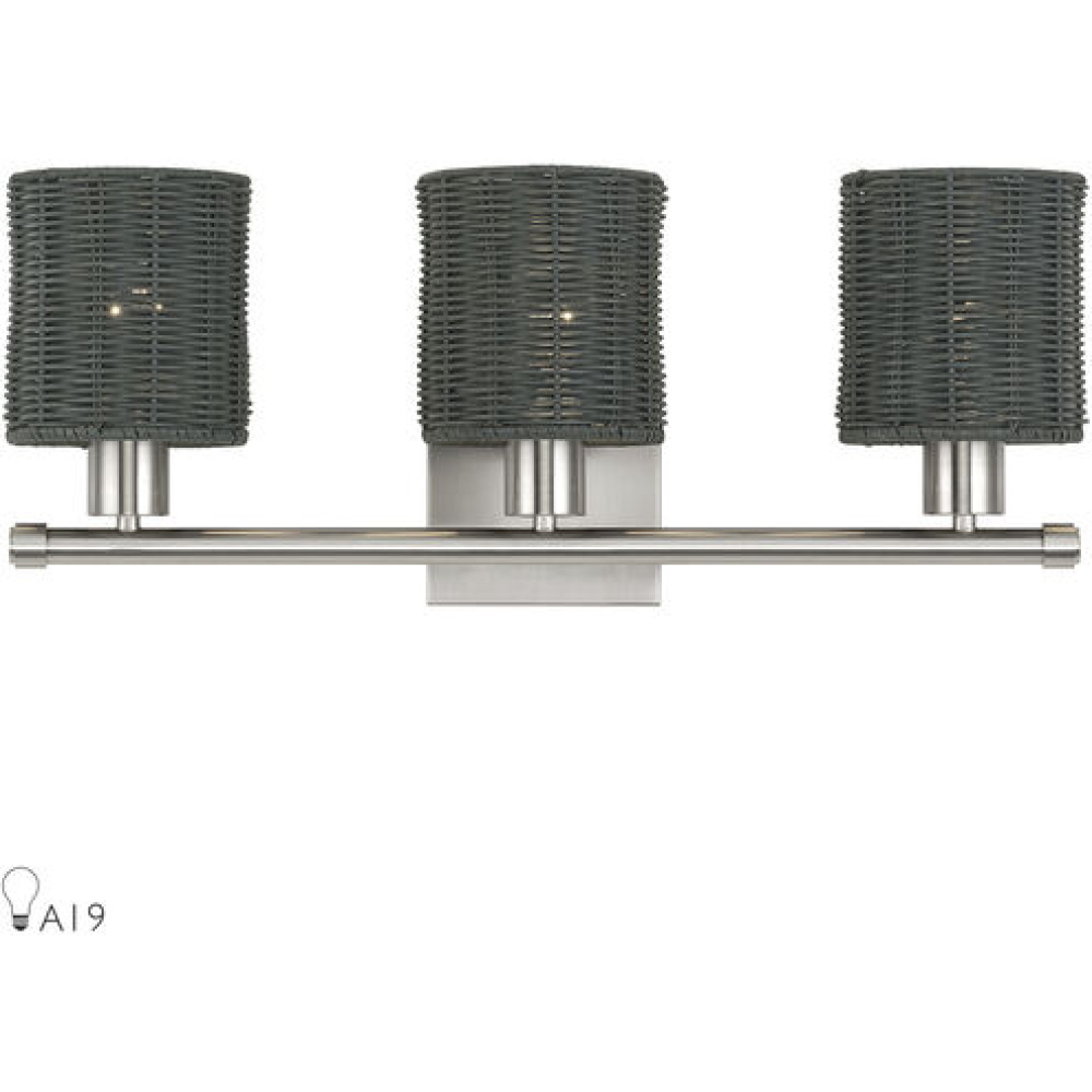 3 Light Brushed Nickel Vanity Sconce