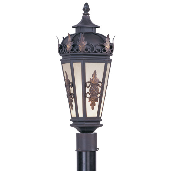 1 Light Bronze Outdoor Post Lantern
