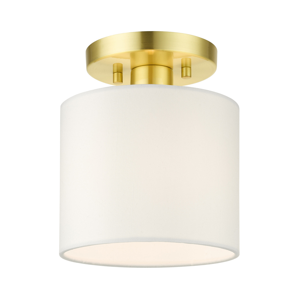 1 Lt Satin Brass Semi Flush