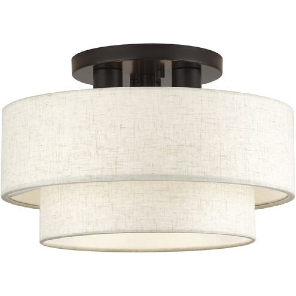 3 Light English Bronze Large Semi-Flush