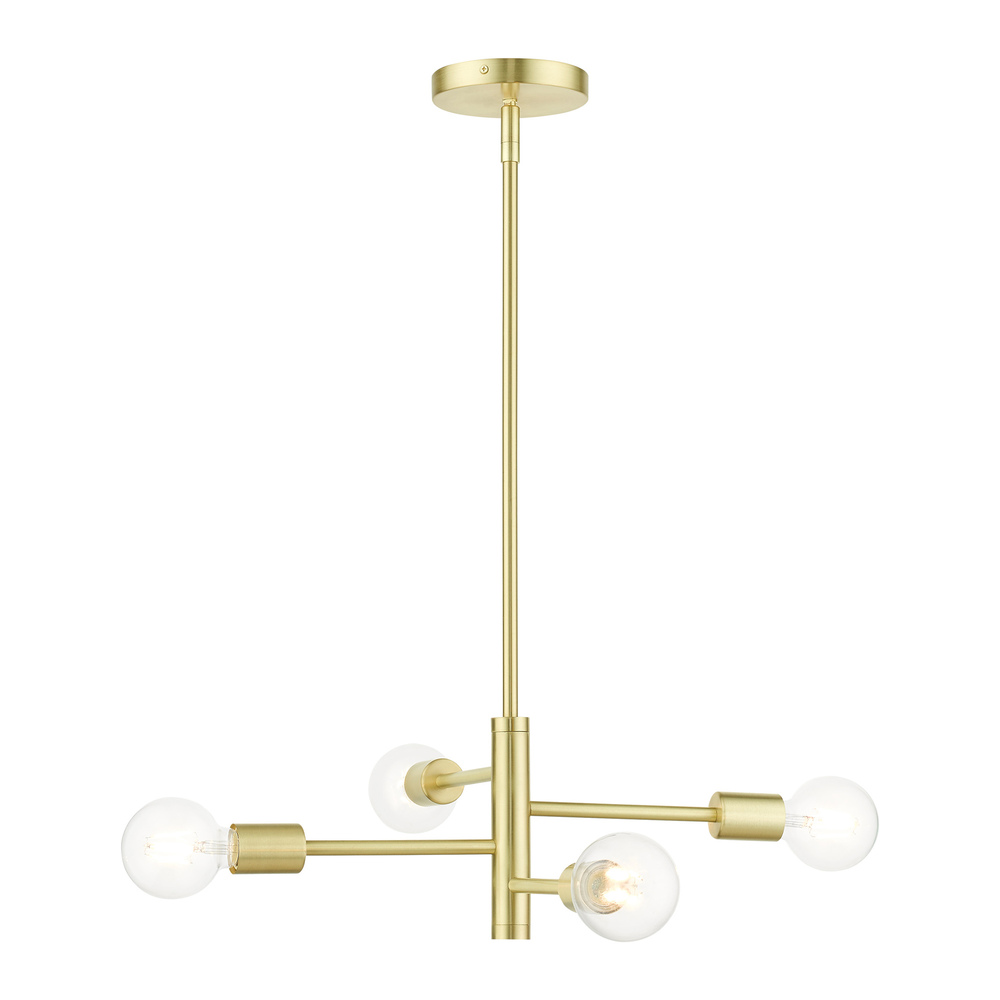 4 Lt Satin Brass Chandelier