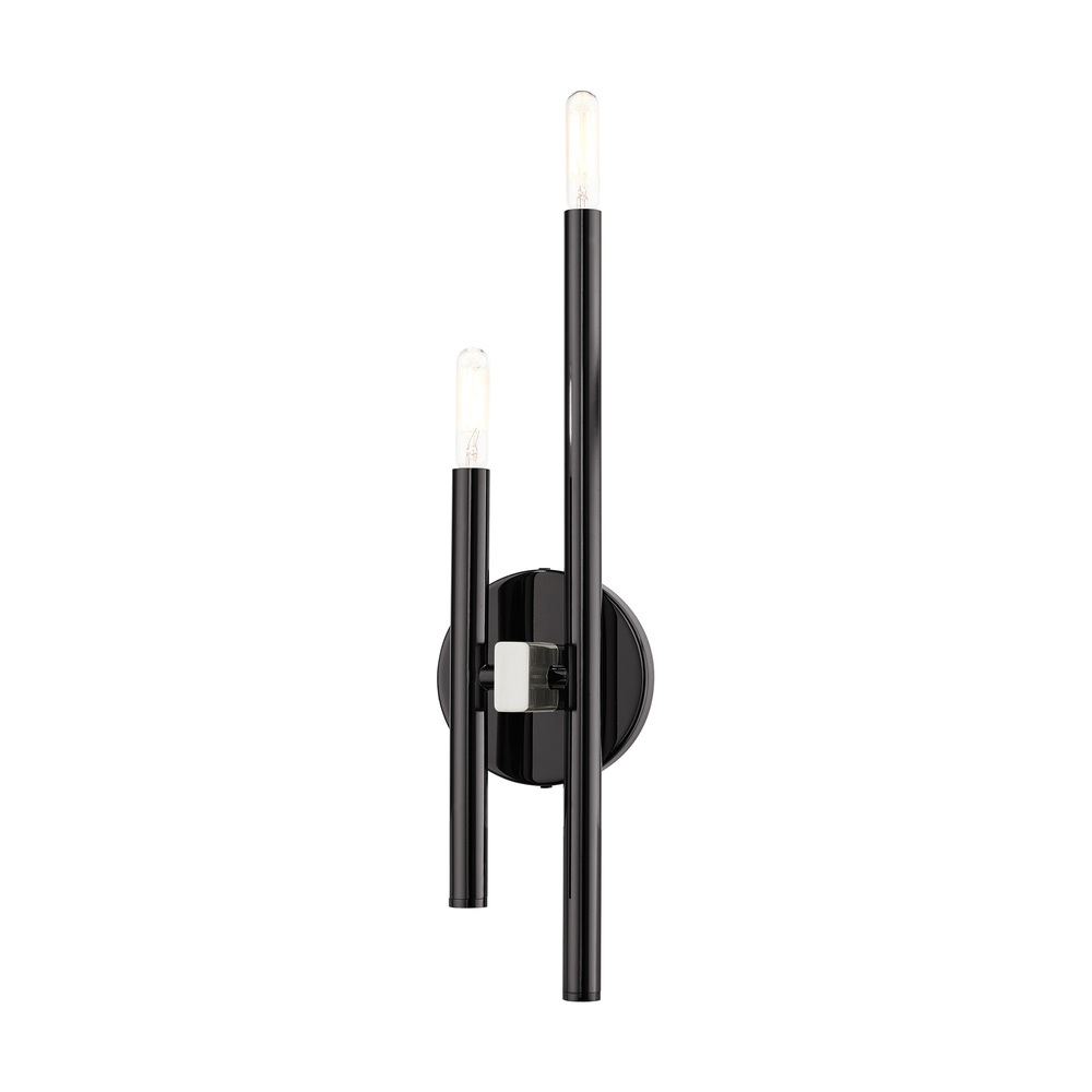 2 Lt Black Chrome ADA Double Sconce