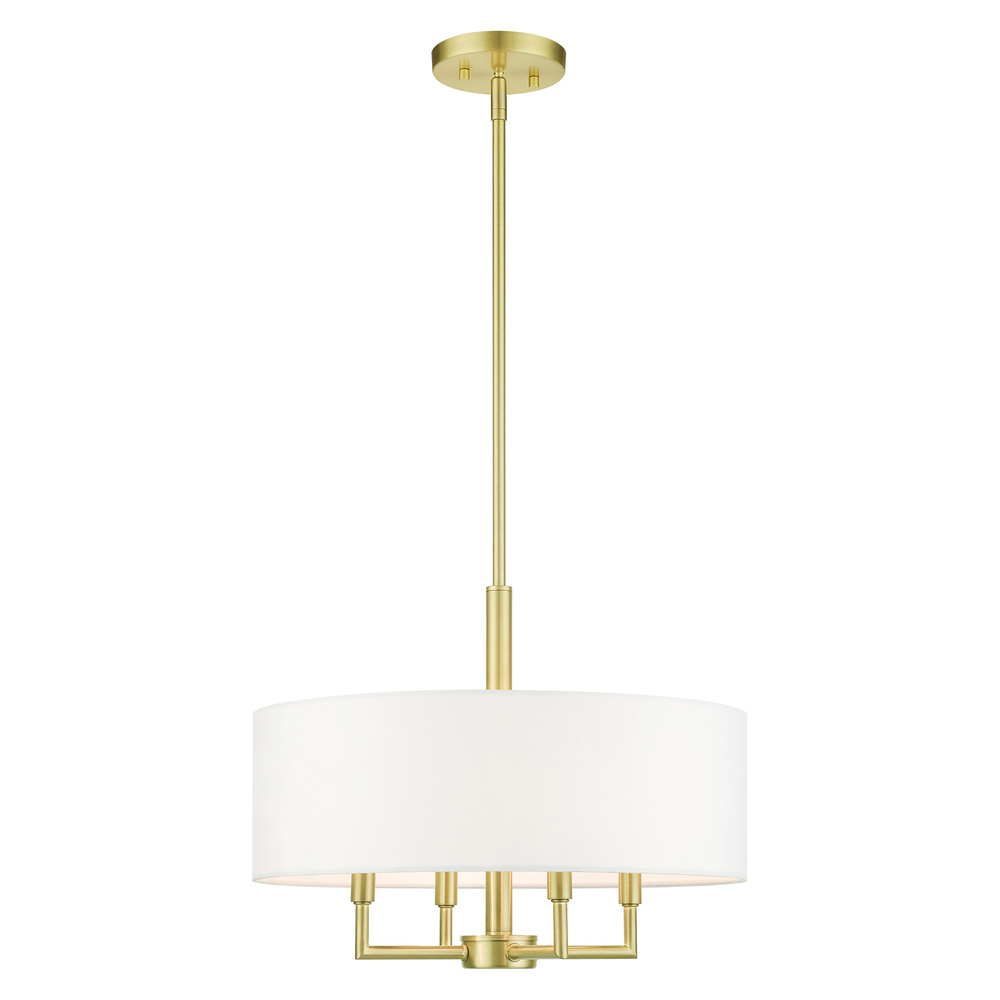 4 Lt Satin Brass Pendant Chandelier