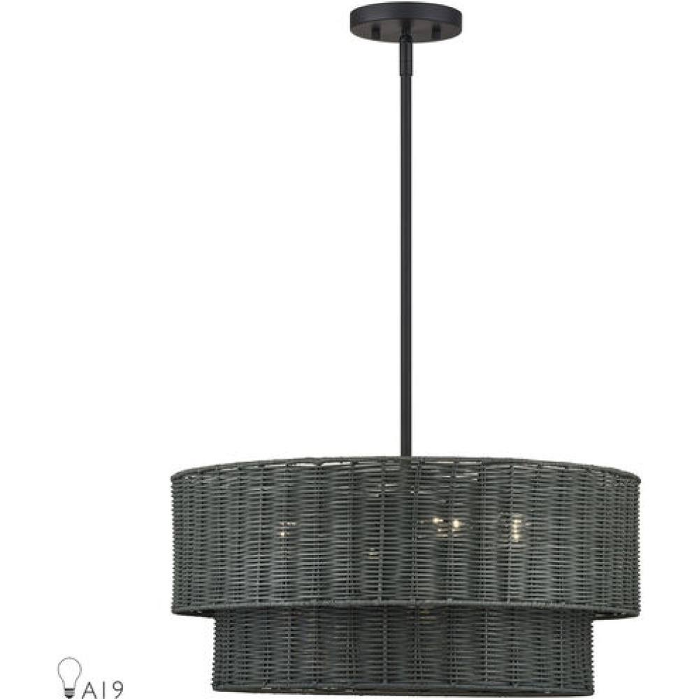 4 Light Black Pendant Chandelier
