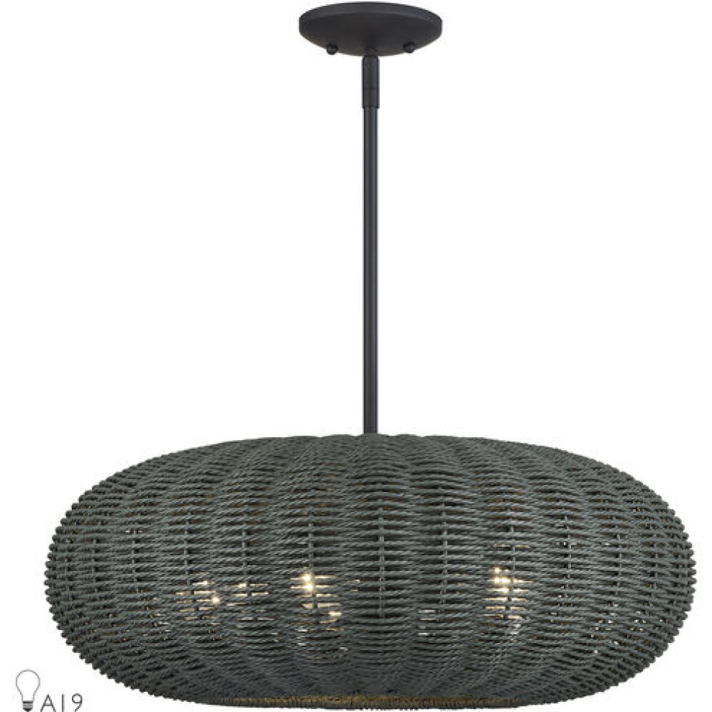 5 Light Black Pendant Chandelier