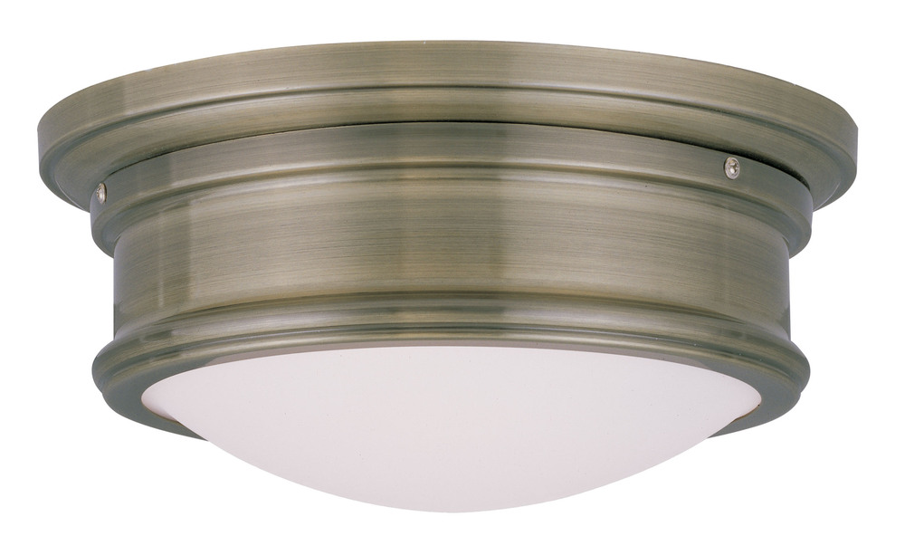 2 Light Antique Brass Ceiling Mount