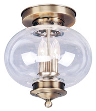 Livex Lighting 5033-01 - 3 Light Antique Brass Ceiling Mount