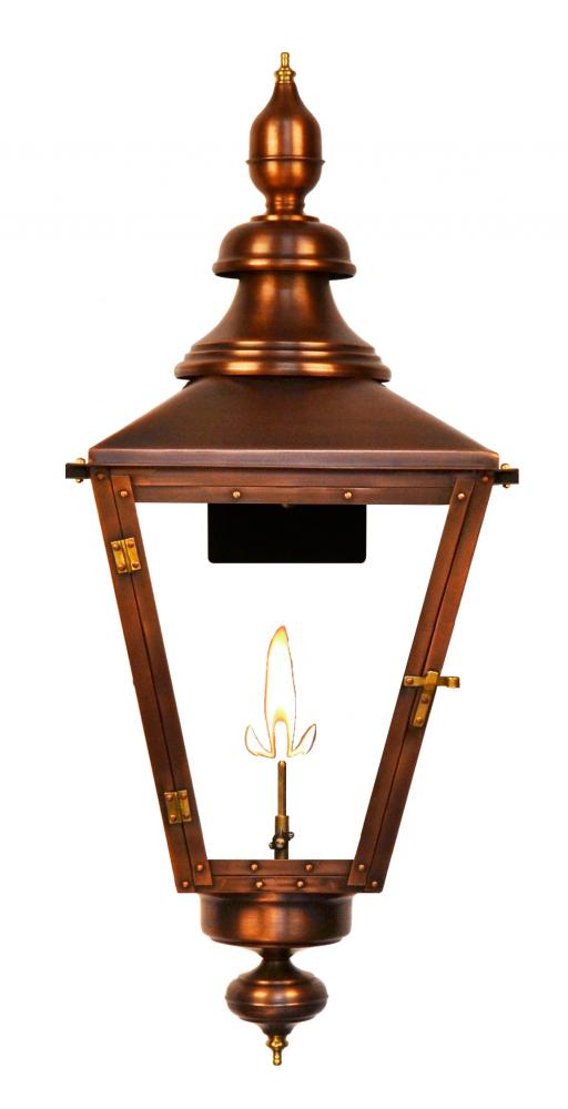 The CopperSmith Franklin Street 32" Tall Copper Gas Wall Mount Outdoor Light Lantern Sconce