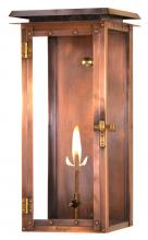 The Coppersmith FHL18G - The CopperSmith Hyland Flush 18" Tall Copper Gas Wall Mount Outdoor Light Lantern Sconce