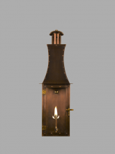 The Coppersmith FCH30G - The CopperSmith Churchill Flush 28" Tall Copper Gas Wall Mount Outdoor Light Lantern Sconce