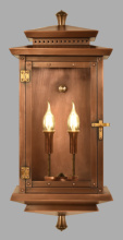 The Coppersmith FTR19E - The CopperSmith Biltmore  Flush Traveler 19" Tall Copper Electric Wall Mount Outdoor LT Lantern
