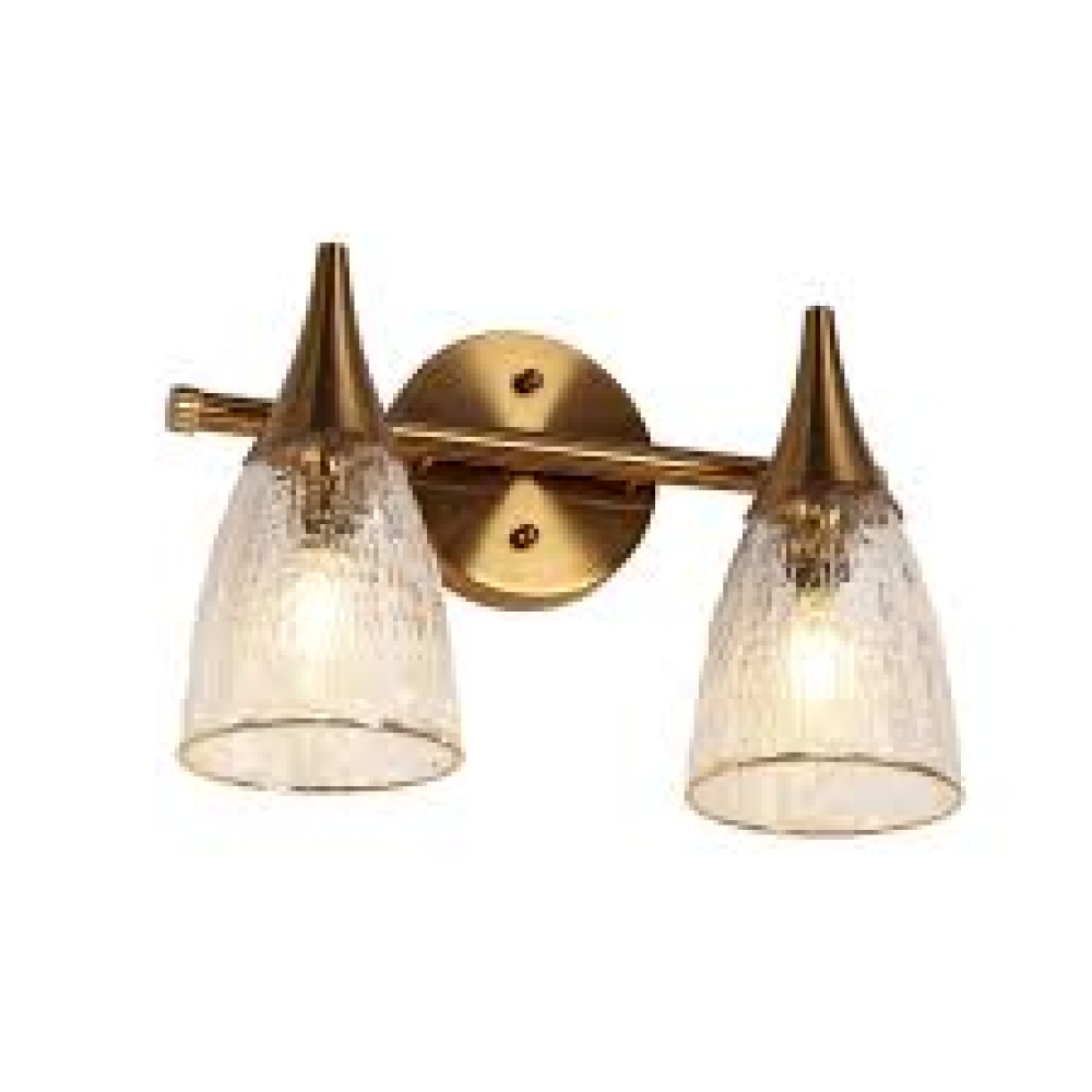 Ruthebic 2 Light Baths in Brass