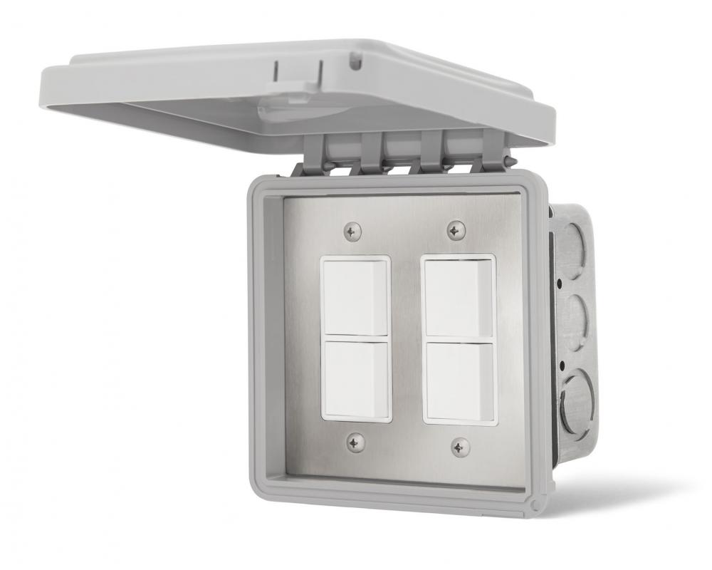 Dual Duplex Flush Mount w/ Weatherproof Cover