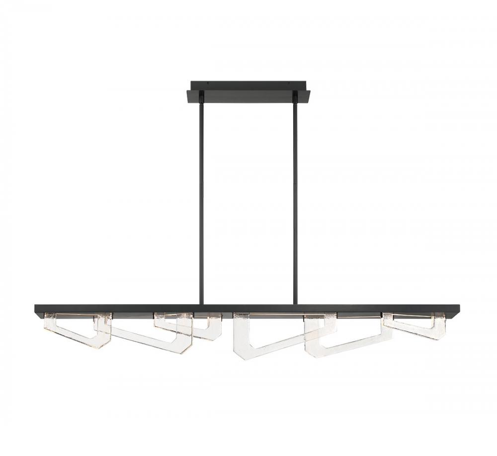 Arezzo, Medium Linear LED Chandelier, Painted Brushed Grey