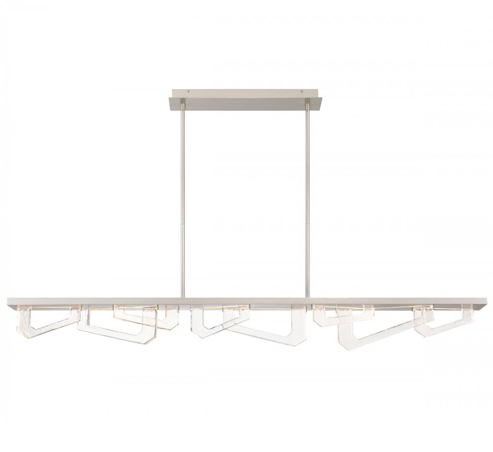 Arezzo, Large Linear LED Chandelier, Painted Brushed Champagne