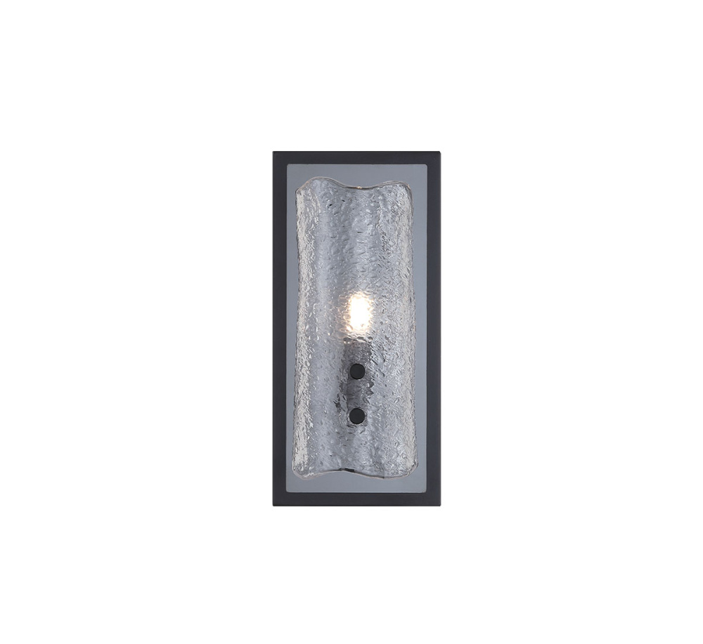 Sorrento 1 Light LED Wall Mount Clear Black Canopy