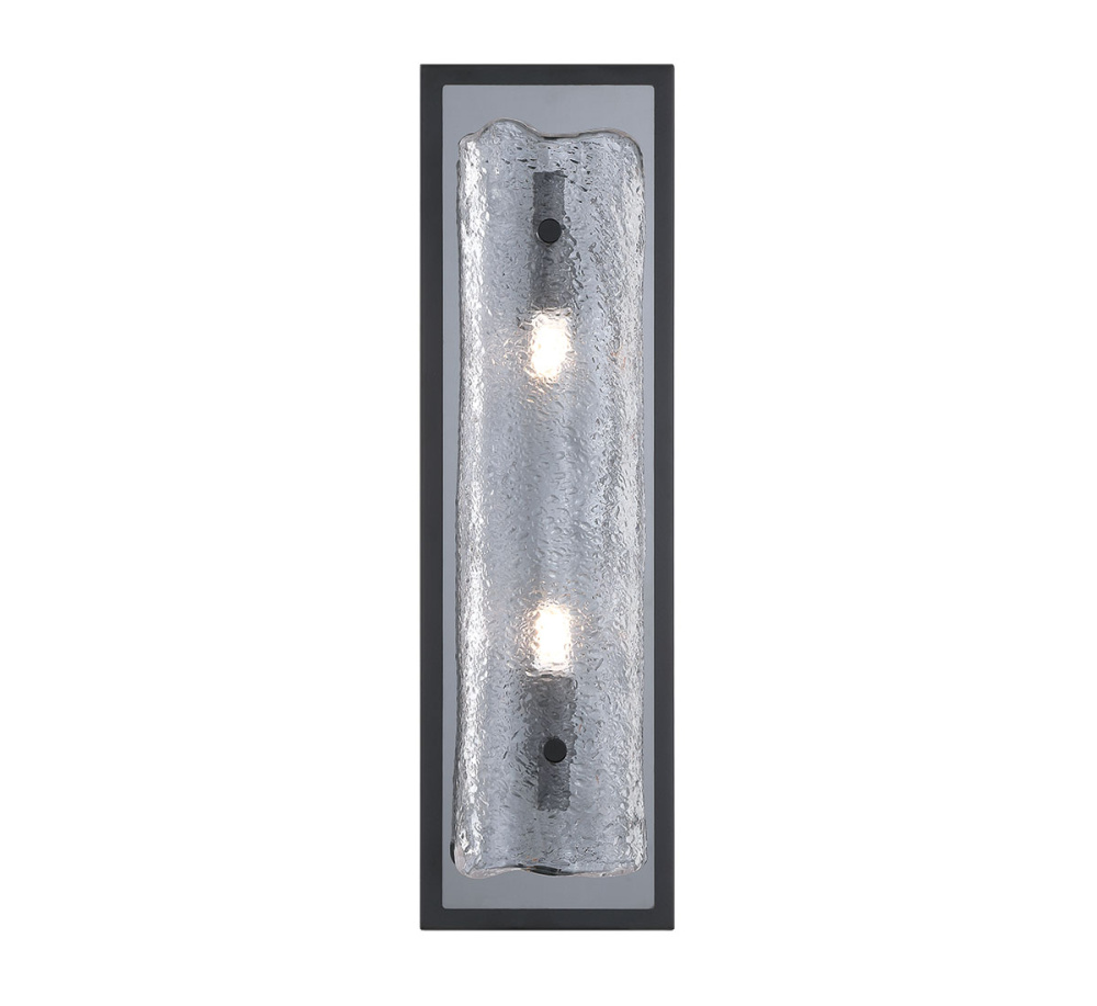 Sorrento 2 Light LED Wall Mount Clear Black Canopy